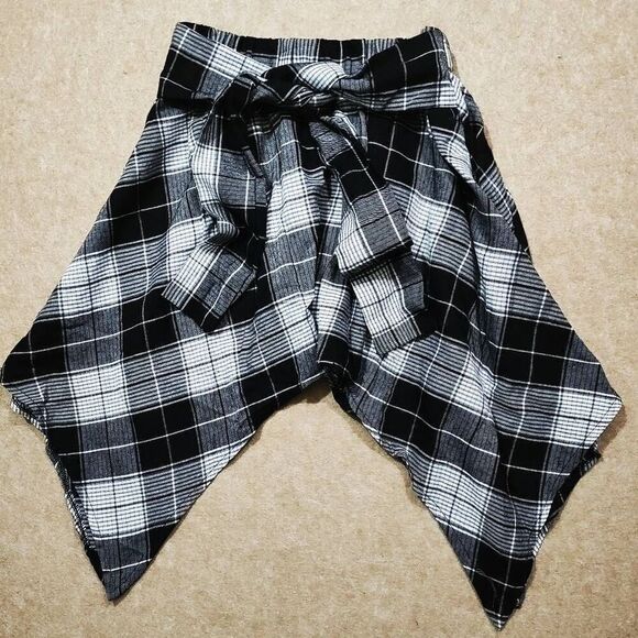 Women's Flannel Asymmetrical Hemline Plaid Front Tie Skirt Large #1 - Picture 5 of 8